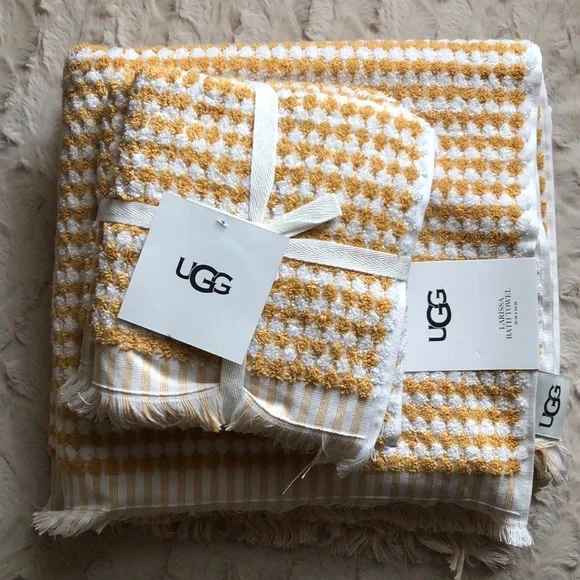 UGG Larissa Hand & Bath Towels Yellow & White